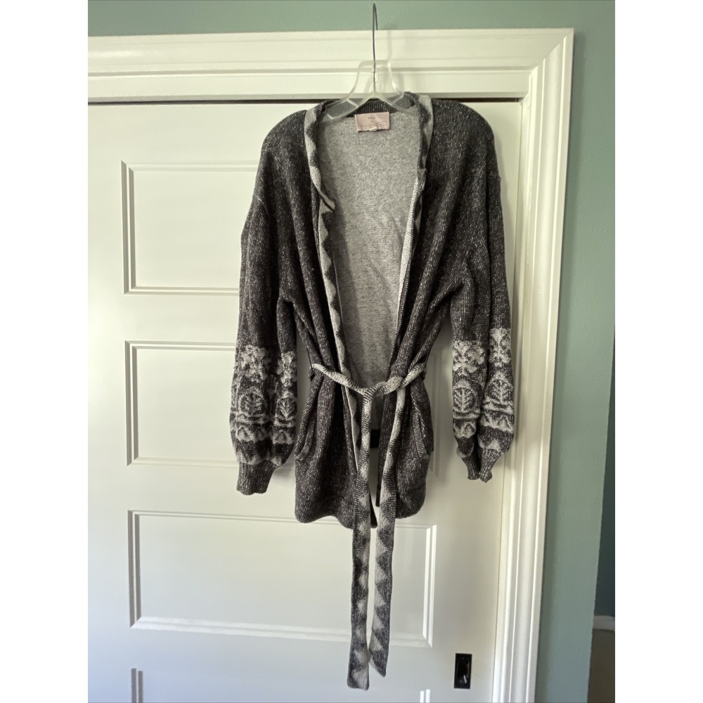 Anthropologie Women Scandi Folk Art Cardigan Hansel Basel Nordic‎ Grey Small